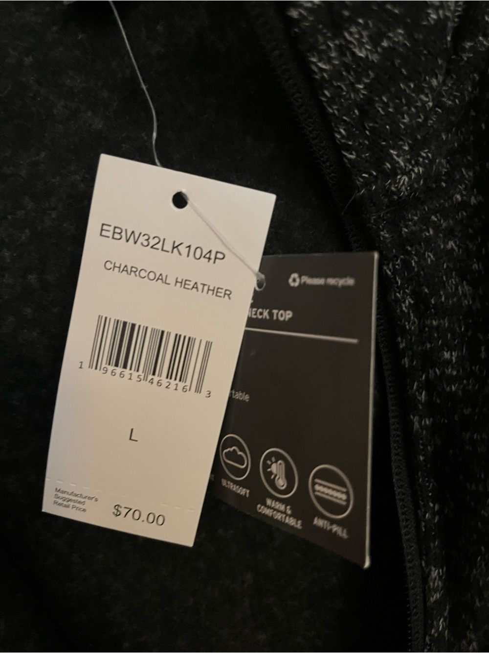 Eddie Bauer Women's Heathered Black Zip Jacket - Picture 3 of 4